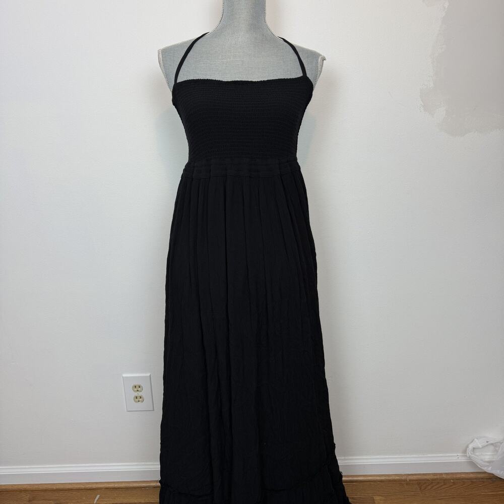 Free People Extratropical Maxi Dress strappy back smocked SM summer